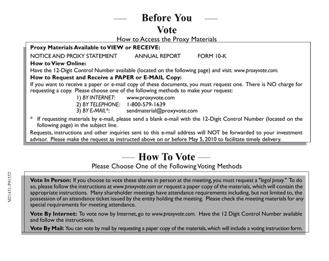 (PROXY CARD PAGE 2)