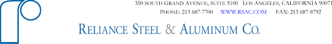 (RELIANCE STEEL & ALUMINUM CO. LOGO)