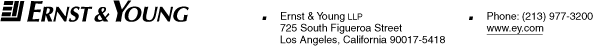 (ERNST AND YOUNG LETTERHEAD)
